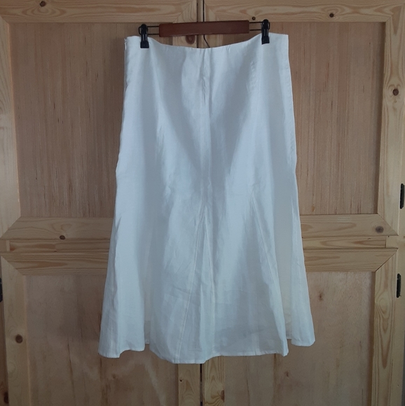 Kim Roger's NWT white 100% Linen fully lined modest skirt size 14 - Picture 5 of 7